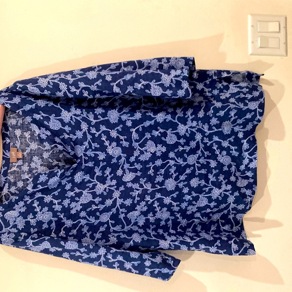J Jill linen 3/4 sleeve top